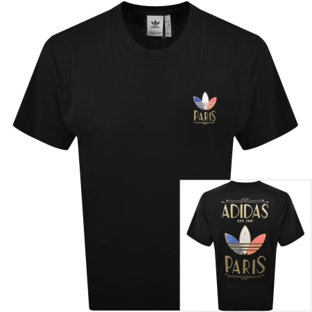 adidas originalsビッグロゴペアTシャツ【M、XO】 adidas Originals Paris Artdeco Logo T Shirt Black | Mainline